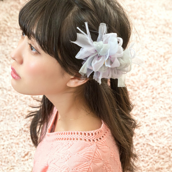 花漾編織髮夾～菫 第1張的照片