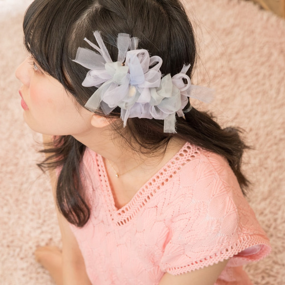 花漾編織髮夾～菫 第2張的照片