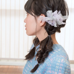 mini｜スミレ｜咲き編みバレッタ/ヘアクリップ 1枚目の画像