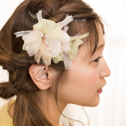 mini｜サクラ｜咲き編みバレッタ/ヘアクリップ 5枚目の画像