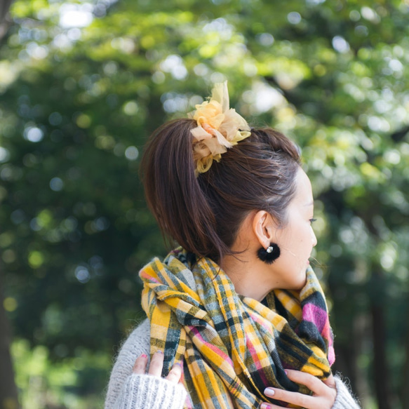 向日葵～彩色花漾編織髮圈 / 髮飾 / 細髮圈 / hair accessories / scrunchies 第7張的照片