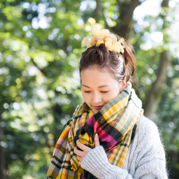 向日葵～彩色花漾編織髮圈 / 髮飾 / 細髮圈 / hair accessories / scrunchies 第8張的照片