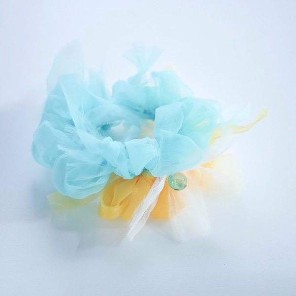 熱帶風情～彩色花漾編織髮圈 / 髮飾 / 細髮圈 / hair accessories /scrunchies 第3張的照片