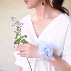 <mini>勿忘草～彩色花漾編織髮圈 / 髮飾 / 細髮圈 / hair accessories /scrunchies 第6張的照片