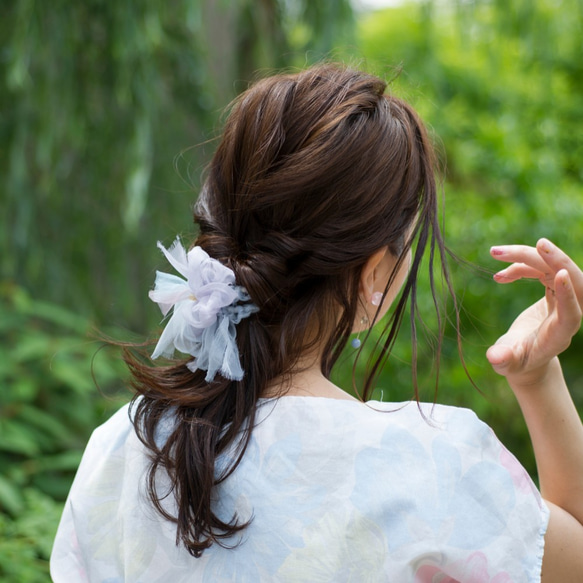 <mini>繡球～彩色花漾編織髮圈 / 髮飾 / 細髮圈 / hair accessories 第3張的照片