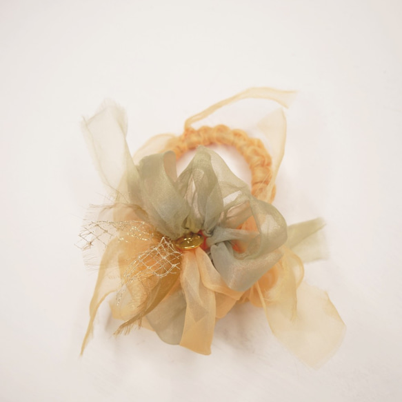 迷你 | 萬聖節盛開針織髮圈 | 南瓜 第4張的照片