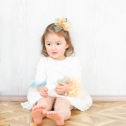 迷你 | 萬聖節盛開針織髮圈 | 南瓜 第6張的照片