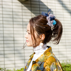 60's～彩色花漾編織髮圈 / 髮飾 / 細髮圈 / hair accessories / scrunchies 第1張的照片