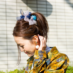 60's～彩色花漾編織髮圈 / 髮飾 / 細髮圈 / hair accessories / scrunchies 第3張的照片