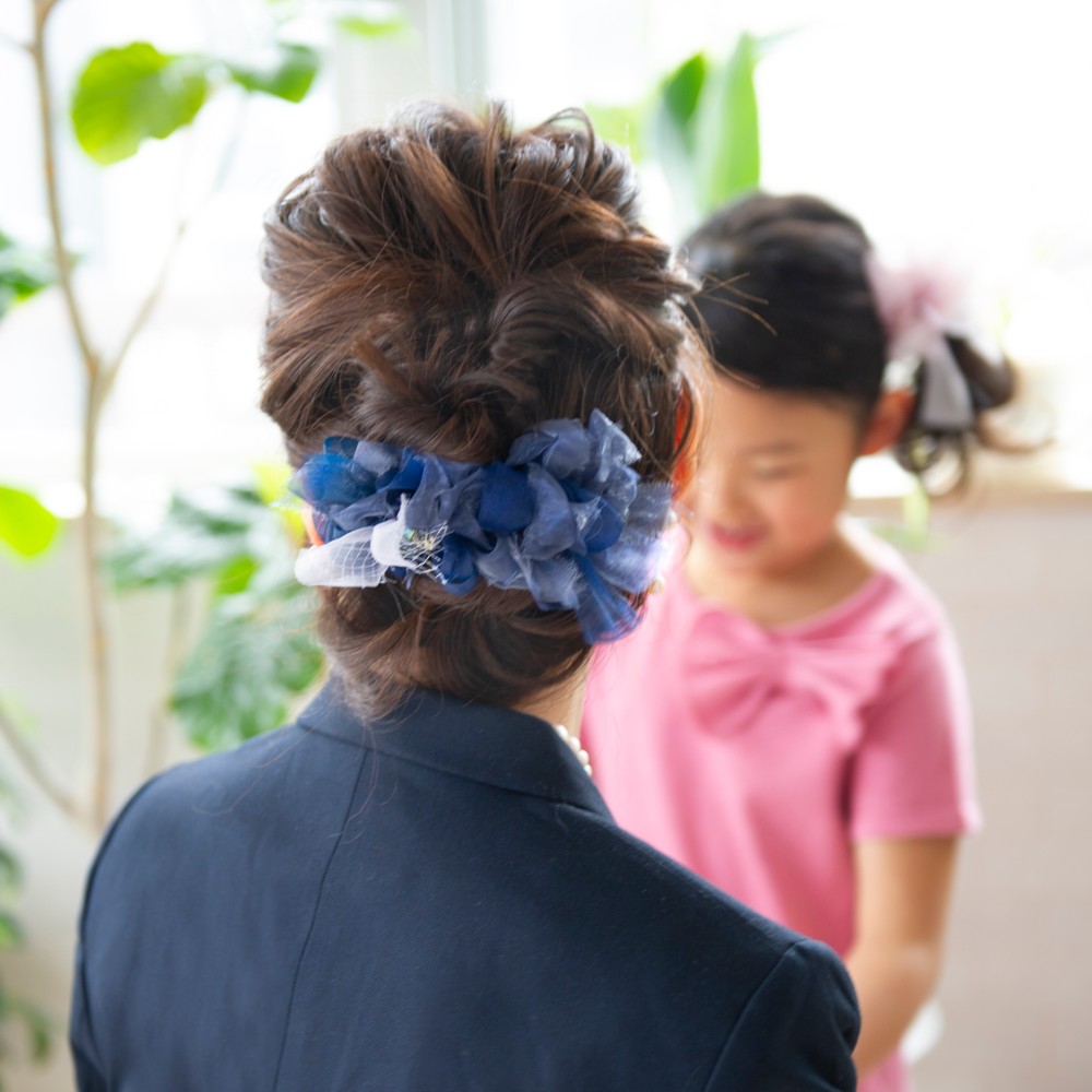 【party】夜空｜彩る咲き編みバレッタ/ヘアクリップ