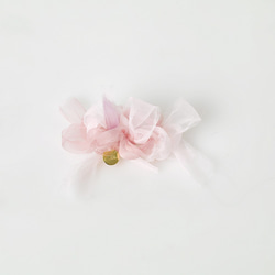 mini｜レンゲ｜咲き編みバレッタ/ヘアクリップ 4枚目の画像