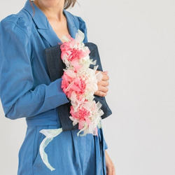 【NEW】スパイス｜咲き編みクラッチ・ハンドバッグ（デニム） 2枚目の画像