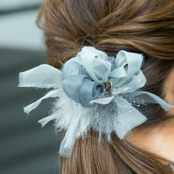 【冬季限定】mini｜ルイーズ｜彩る咲き編みシュシュ 3枚目の画像