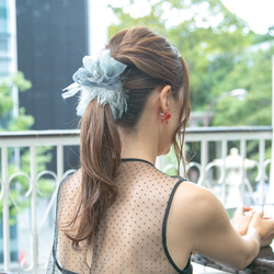 【冬季限定】mini｜ルイーズ｜彩る咲き編みシュシュ 5枚目の画像