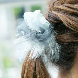 【冬季限定】mini｜ルイーズ｜彩る咲き編みシュシュ 6枚目の画像