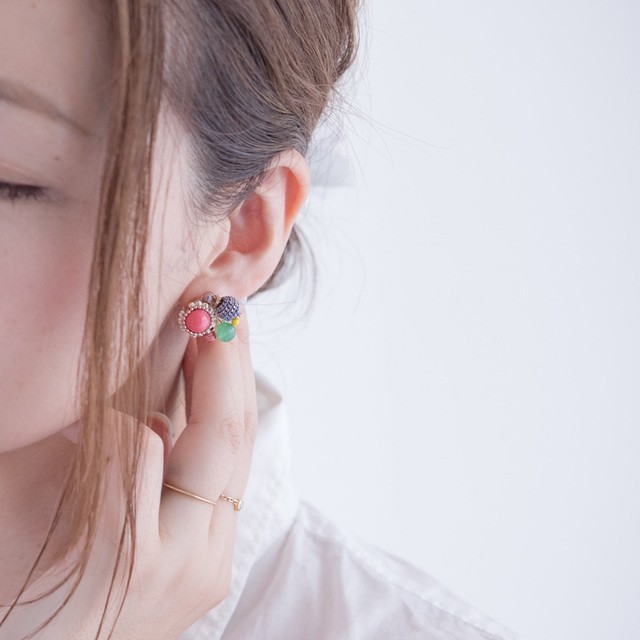 ヴィンテージブーケ｜ピアス/イヤリング｜ニュアンス