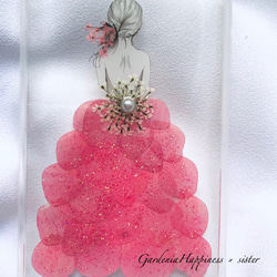 【送料無料♡】鮮やかピンクの花びらドレス スマホケース iPhoneケース 3枚目の画像