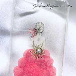 【送料無料♡】鮮やかピンクの花びらドレス スマホケース iPhoneケース 4枚目の画像