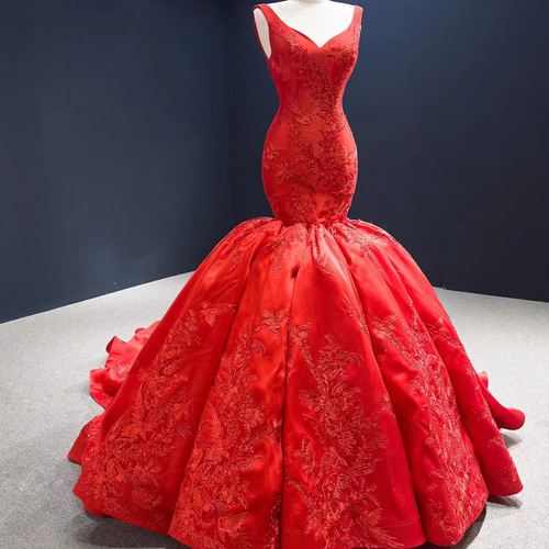 最新作の 豪華なマーメイドラインお色直しカラードレス♪花嫁♪結婚式 スーツ・フォーマル・ドレス