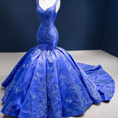 豪華なマーメイドラインお色直しカラードレス♪花嫁♪結婚式 豪華なマーメイドラインお色直しカラードレス♪花嫁♪結婚式