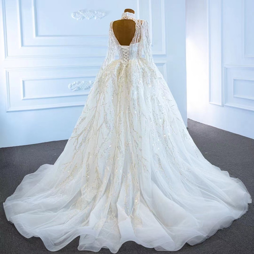 豪華なウェディングドレス♪ロング袖♪サイズオーダー無料♪結婚