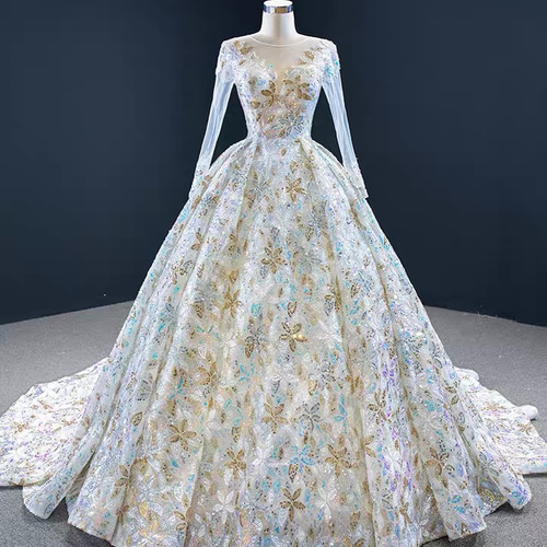 売れ筋新商品 豪華かプリンセスラインのお色直しカラードレス☆花柄コンテスト スーツ・フォーマル・ドレス
