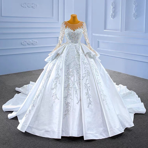楽天市場】ロング丈ウエディングドレス ウェディングドレス 結婚