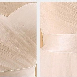 大人気 再々販 可愛い ハートカット チュールタック 素敵なウエディングドレス フロア丈 結婚式 衣装 色変更無料 4枚目の画像
