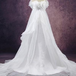 花嫁さん 薔薇 エンパイア ウエディングドレス 妊婦さん 可愛い 着やすい サイズオーダー無料 色変更無料 グローブ 2枚目の画像