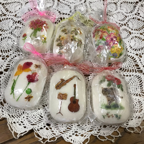 石鹸デコパージュ 6個入り バス・トイレ・洗面用品 パピオンNo.2