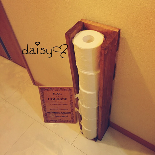 送料無料☆トイレットペーパーストッカー 木製 アンティーク 無垢材