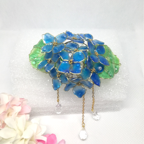 ブローチ ✩*॰本物のお花を✩*॰ ストーンつき