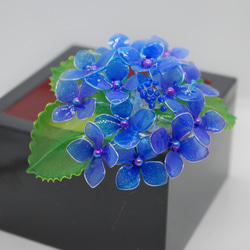 Blue Hydrangea Hair Clip　蓝紫色花卉发夹 第5張的照片