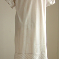長版襯衫-棕白條紋 第2張的照片