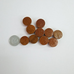 ヴィンテージウッドパーツBR/コイン型両穴/約16～17mm/10ヶ入/made in japan 5枚目の画像