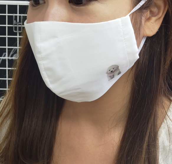 ☆ 日 本 製 ☆ 抗菌・抗ウィルス生地マスク☆（コーギー//ホワイト） 6枚目の画像