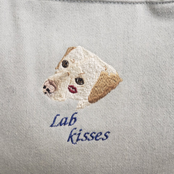 Kissesシリーズ刺繍バッグ【ラブラドールレトリバー//ウォッシュデニム】 3枚目の画像
