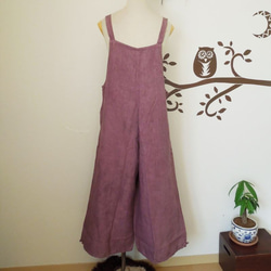 【SALE】asana ヘンプ100％ 2WAYバルーンサロペット●草木染めライトインディゴ 5枚目の画像