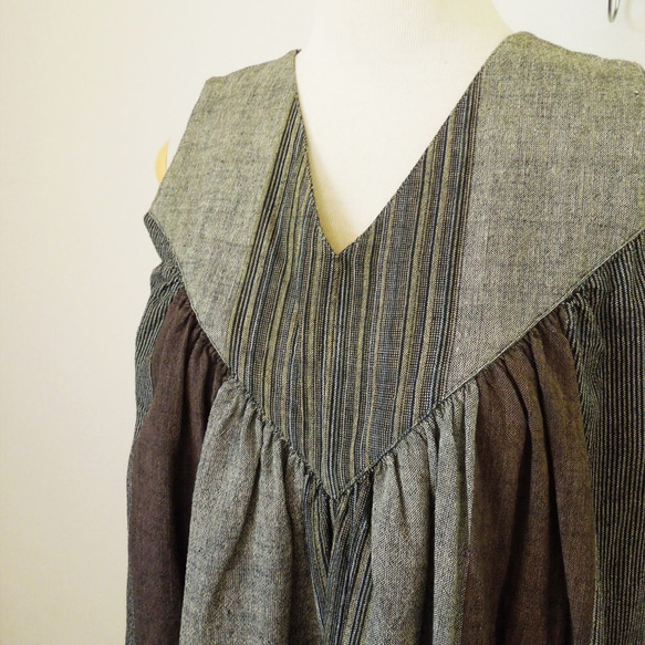 【SALE】bighug 手織りさちばるドレス●ストライプ 6枚目の画像