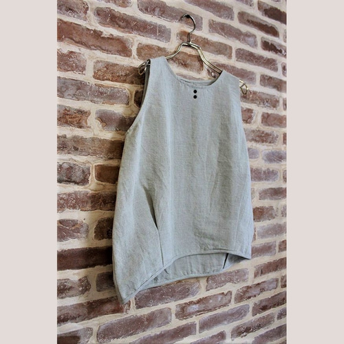つつむ　ナチュラルリネン バルーンタンクトップ ナチュラルリネン バルーンタンクトップ