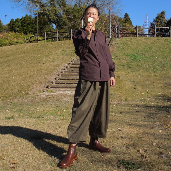 【SALE】bighug 塩縮ベンタイルコットンシャツ●ブラウン SALE】bighug 塩縮ベンタイルコットンシャツ○ブラウン シャツ