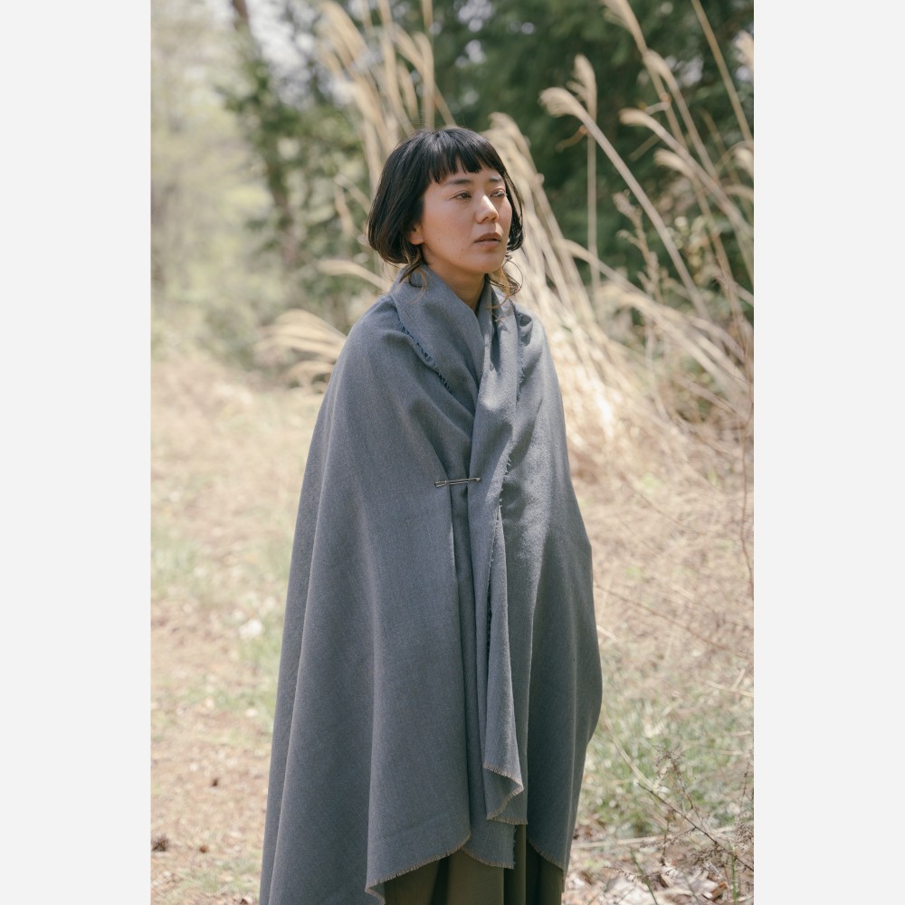 【再入荷】bighug ガーゼウールBIGショール●スカイ