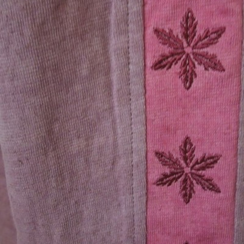 SALE】ヘンプコットン 厚手 麻柄 ジャージ パンツ・草木染め○パープル  