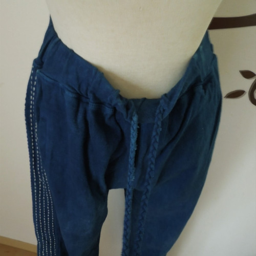 SALE】asana ヘンプコットン 刺し子 ジャージパンツ○草木染めマクガ  