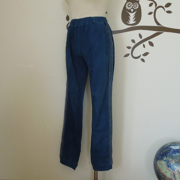 SALE】asana ヘンプコットン 刺し子 ジャージパンツ○草木染め  