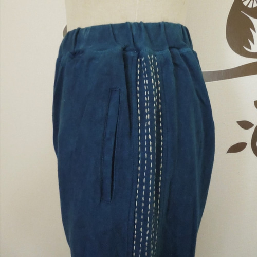 SALE】asana ヘンプコットン 刺し子 ジャージパンツ○草木染め  