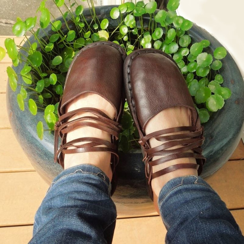 大きいサイズ入荷】bighug フォールオピンチ☆ブラウン サンダル holy  