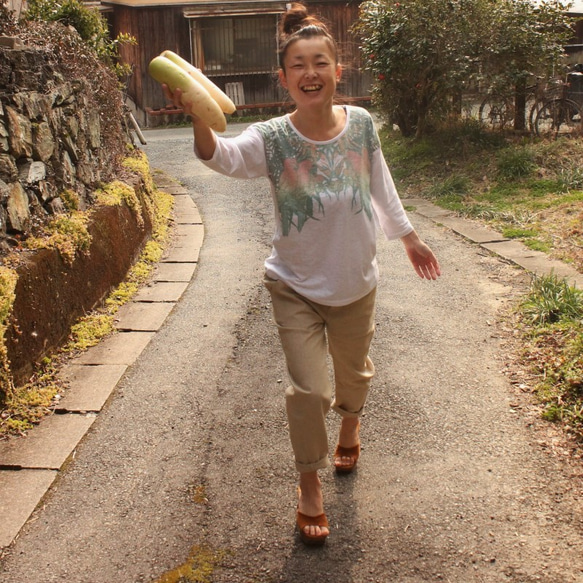 つつむ ピュアリネンのライトサルエルパンツ