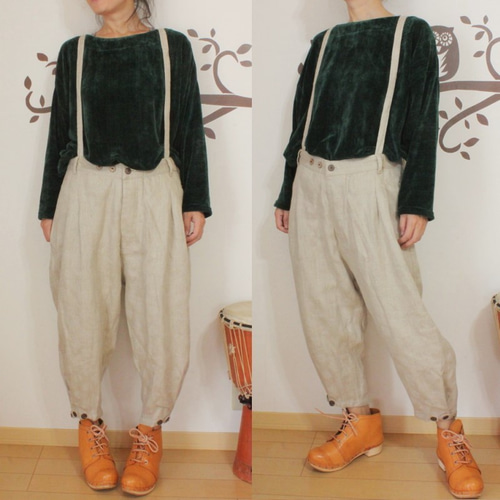 極美品ꕥツムグ ソルトリネンサロペット ゆったり 麻100% 日本製 人気 TUMUGU（ツムグ） ソリトリネン サロペット｜ROCOCO ONLINE STORE