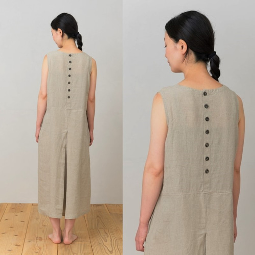 SALE】bighug リネンボックスタックドレス○生成り ワンピース holy  